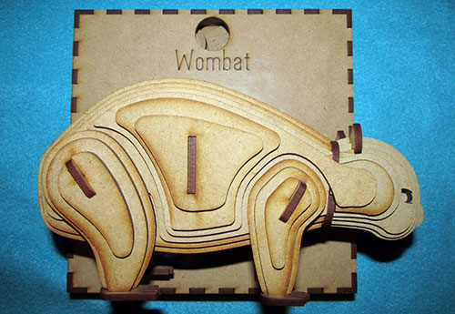 3D Wooden wombat puzzle Sleepy Burrows